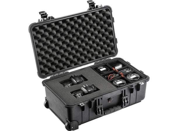 Peli Case 1510 sort m/skum+TrekPak Innv. mål: 502x279x193 mm