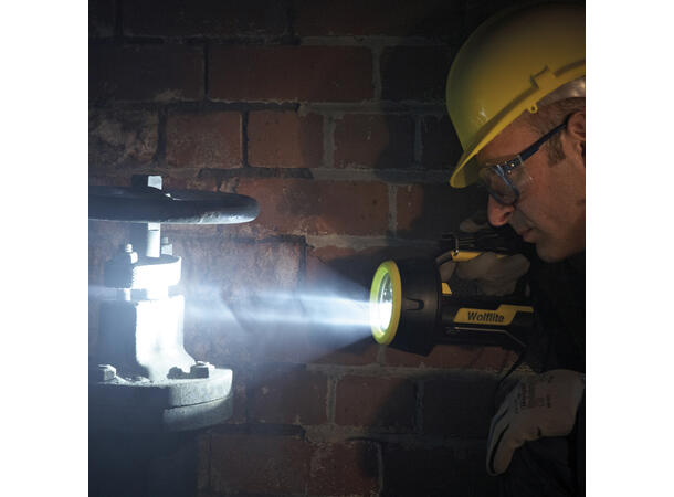 WOLF XT70 Ex sone 1 oppladbar LED-lykt kompl 230V, to spredn., 2 lysstyrker