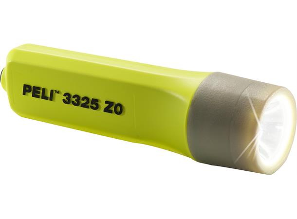 PELI 3325 Z0 LED-lykt 3AA, Ex sone 0 fluorescerende front, 155 lumen