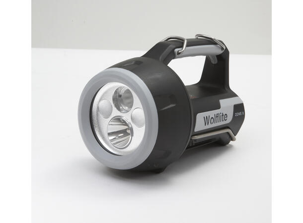 WOLF XT75H Ex Sone 0 oppladbar LED-lykt inkl. 230V lader. 2 spredn, 2 lysstyrker