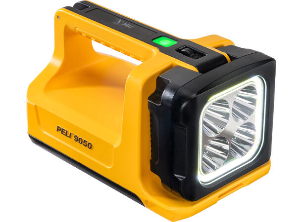 PELI 9050 lyskaster flood/spot, gul oppladbar,inkl. li-ion-batt.+ lader 230V