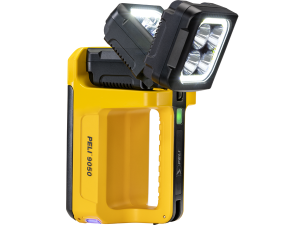 PELI 9050 lyskaster flood/spot, gul oppladbar,inkl. li-ion-batt.+ lader 230V