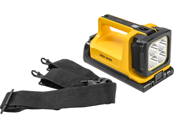 PELI 9050 lyskaster flood/spot, gul oppladbar,inkl. li-ion-batt.+ lader 230V