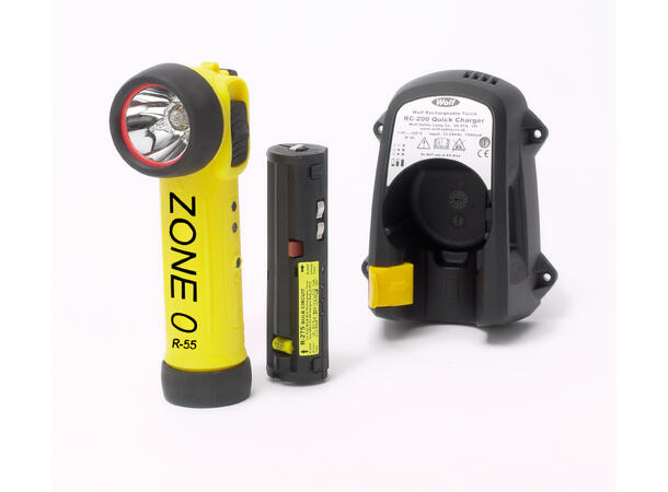 WOLF R55H ZONE 0 oppladbar LED Ex-lykt Li-ion, kompl. 230V
