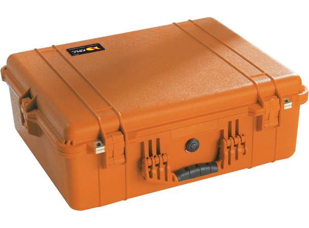 PELI CASE 1600 oransje uten skum Innv. mål: 546x420x202 mm