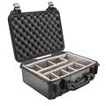 PELI CASE 1450 m/skillevegger, sort Innv. mål: 374x260x154 mm