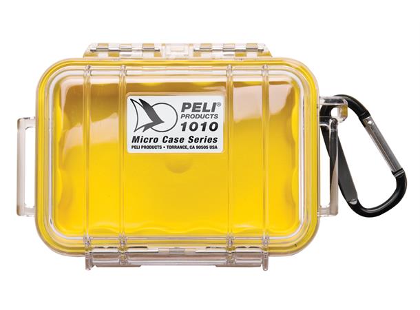 PELI 1010 MICRO CASE gul/klar innv. mål: 111x75x43 mm