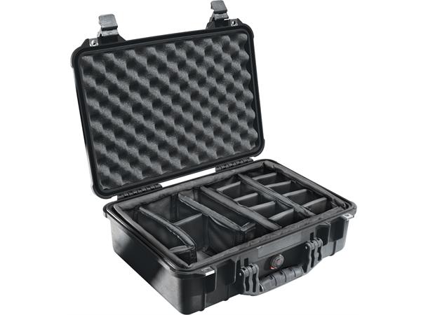 PELI CASE 1500 m/skillevegger Innv. mål: 428x286x155 mm